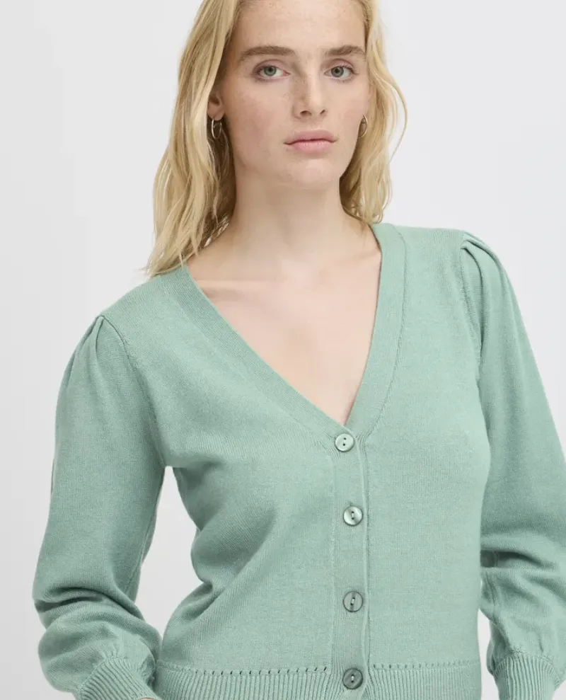 Ichi Sella Beryl Green Cardigan