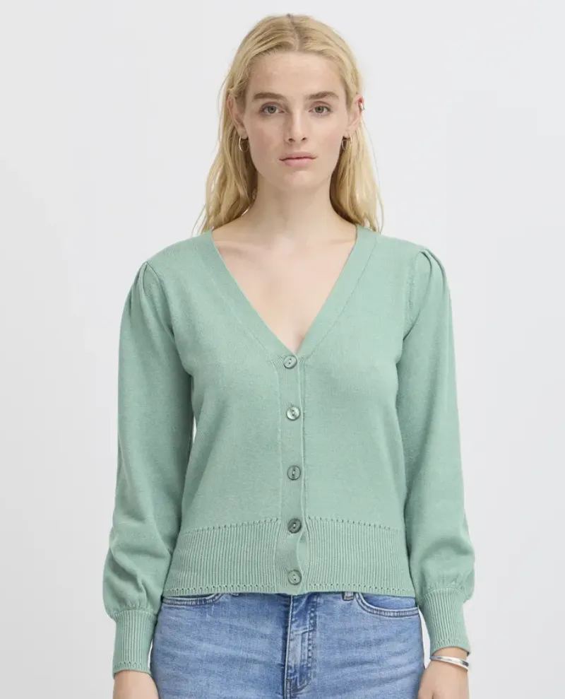 Ichi Sella Beryl Green Cardigan