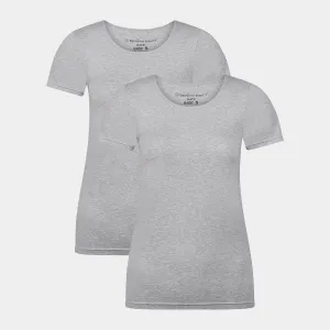 Kate bambus T-shirt rund hals - lysegrå 2 pak