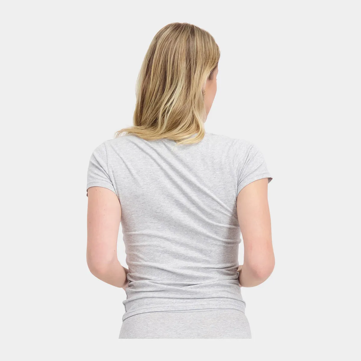 Kate bambus T-shirt rund hals - lysegrå 2 pak