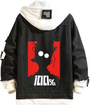 Kvikci Anime Mob Psycho 100 Jeans Jacket Mobu Saiko Hyaku Denim Jacket Hooded Sweatshirt Costume For Women Men