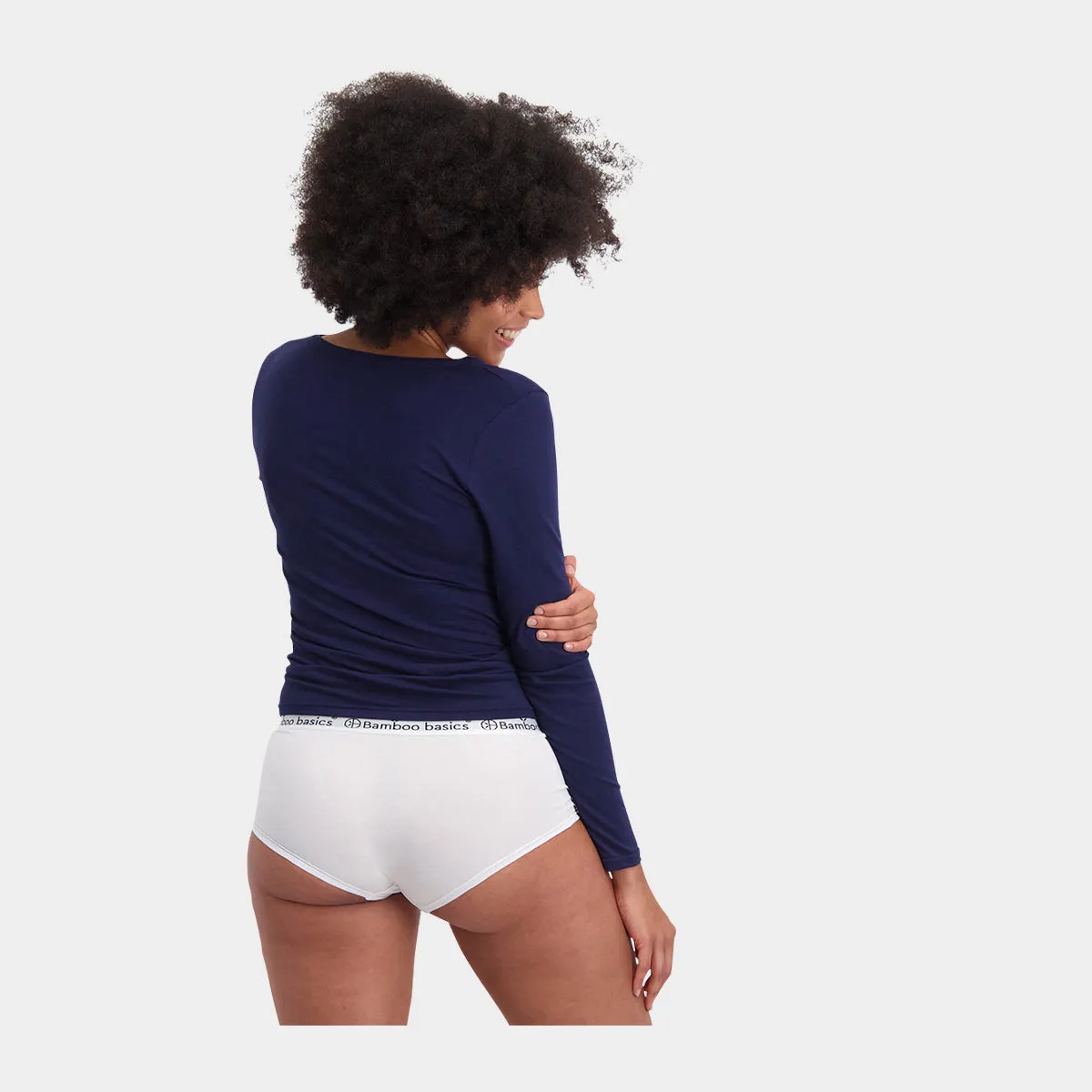 Lara bambus langærmet T-shirt - Navy 2 pak