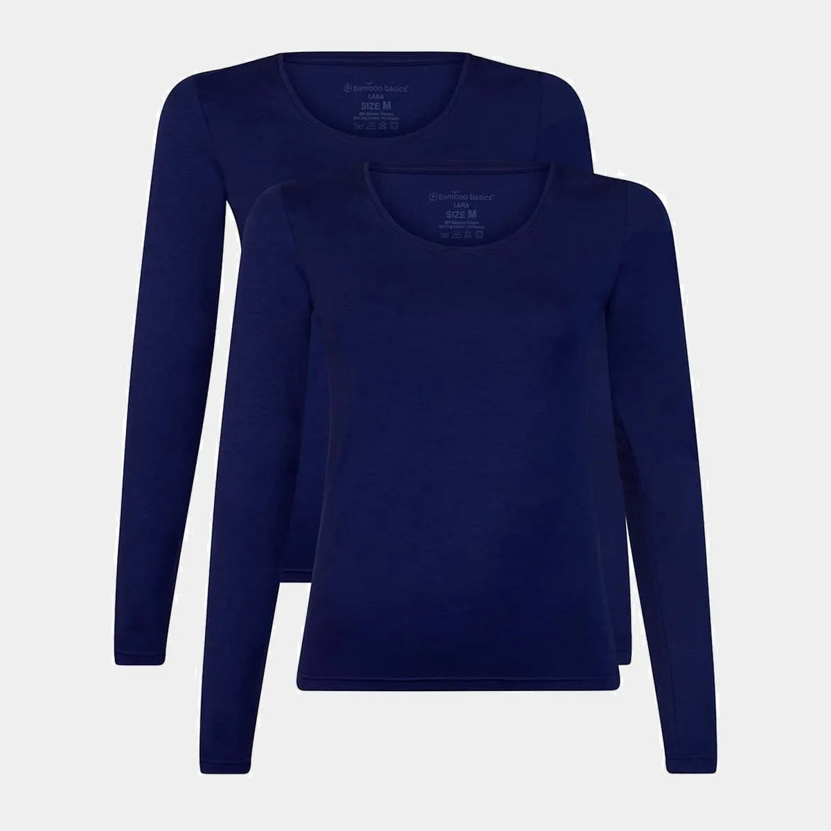 Lara bambus langærmet T-shirt - Navy 2 pak