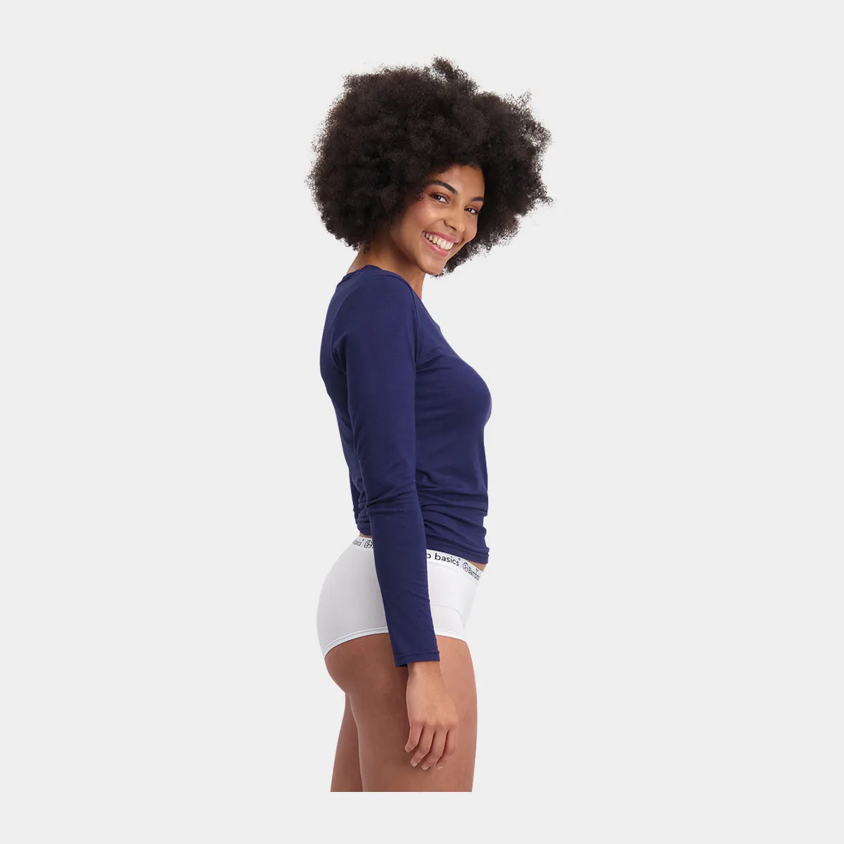 Lara bambus langærmet T-shirt - Navy 2 pak