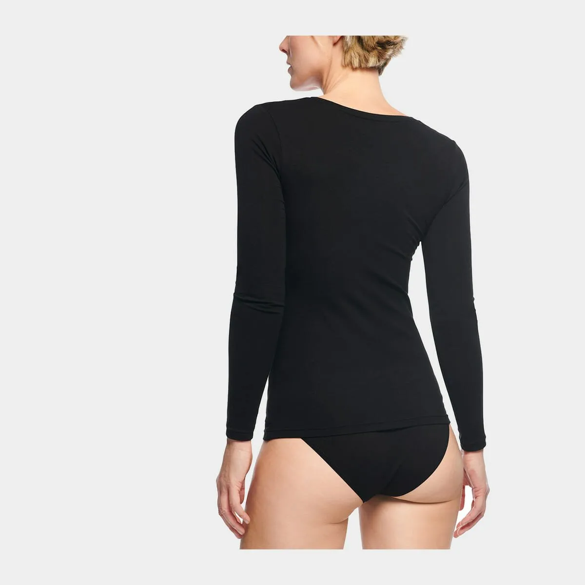 Lara bambus langærmet T-shirt - Sort 2 pak
