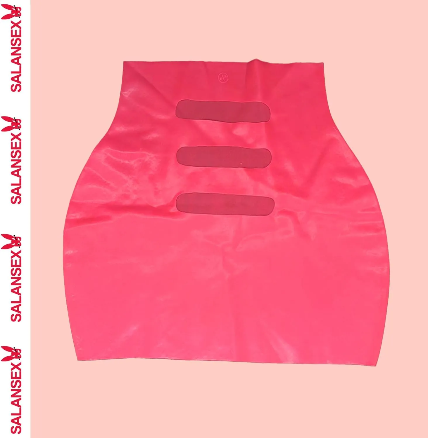 Latex Pencil Skirt for Women with Hip Cut Out, Sexy Latex Rubber Mini Skirt for Party Holiday Cosplay Sex (M, Red)