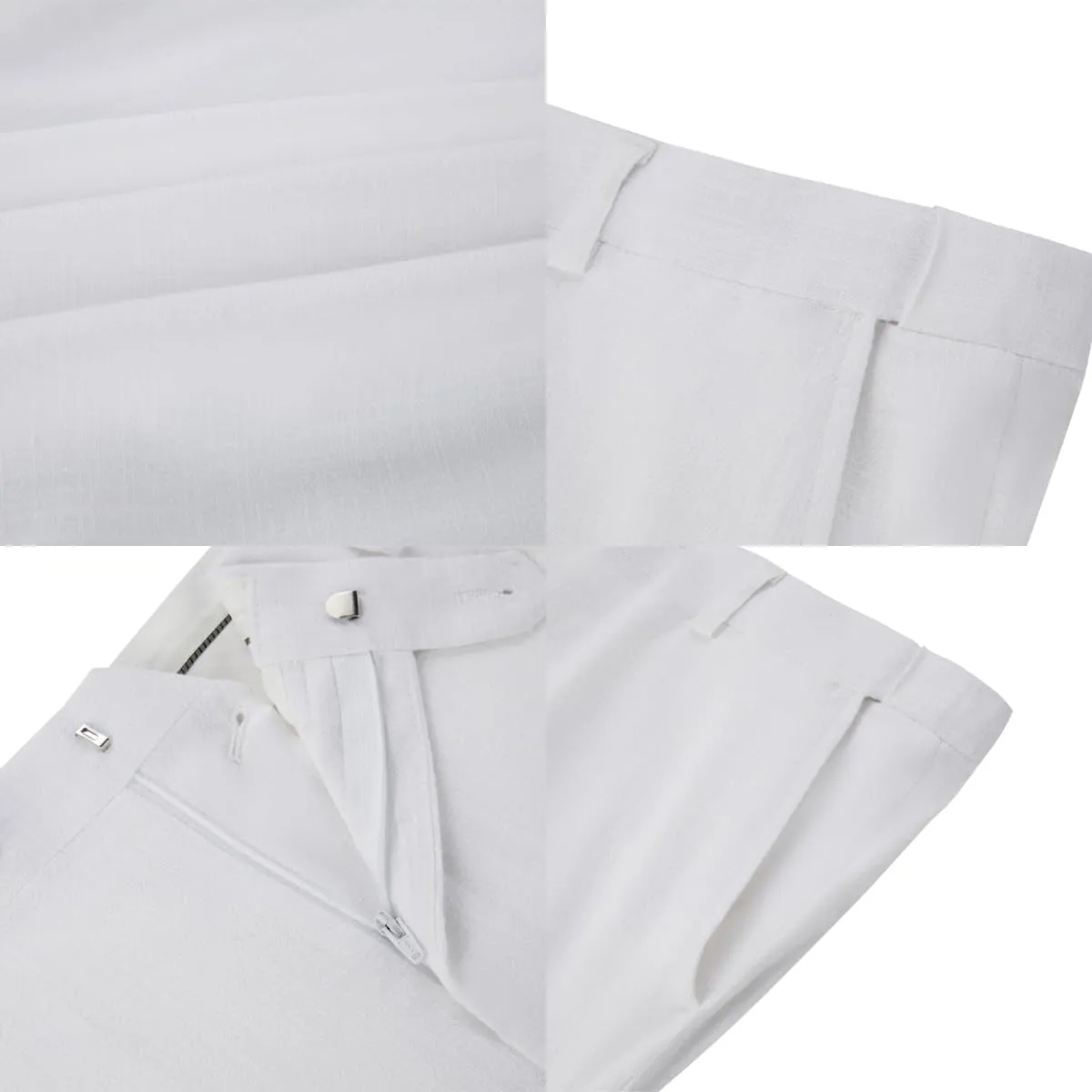 Linen Beach Wedding Suits Men's Slim Fit 2 Piece Groom Suit Prom Party Dress Tuxedos Vest Pants Suit Set