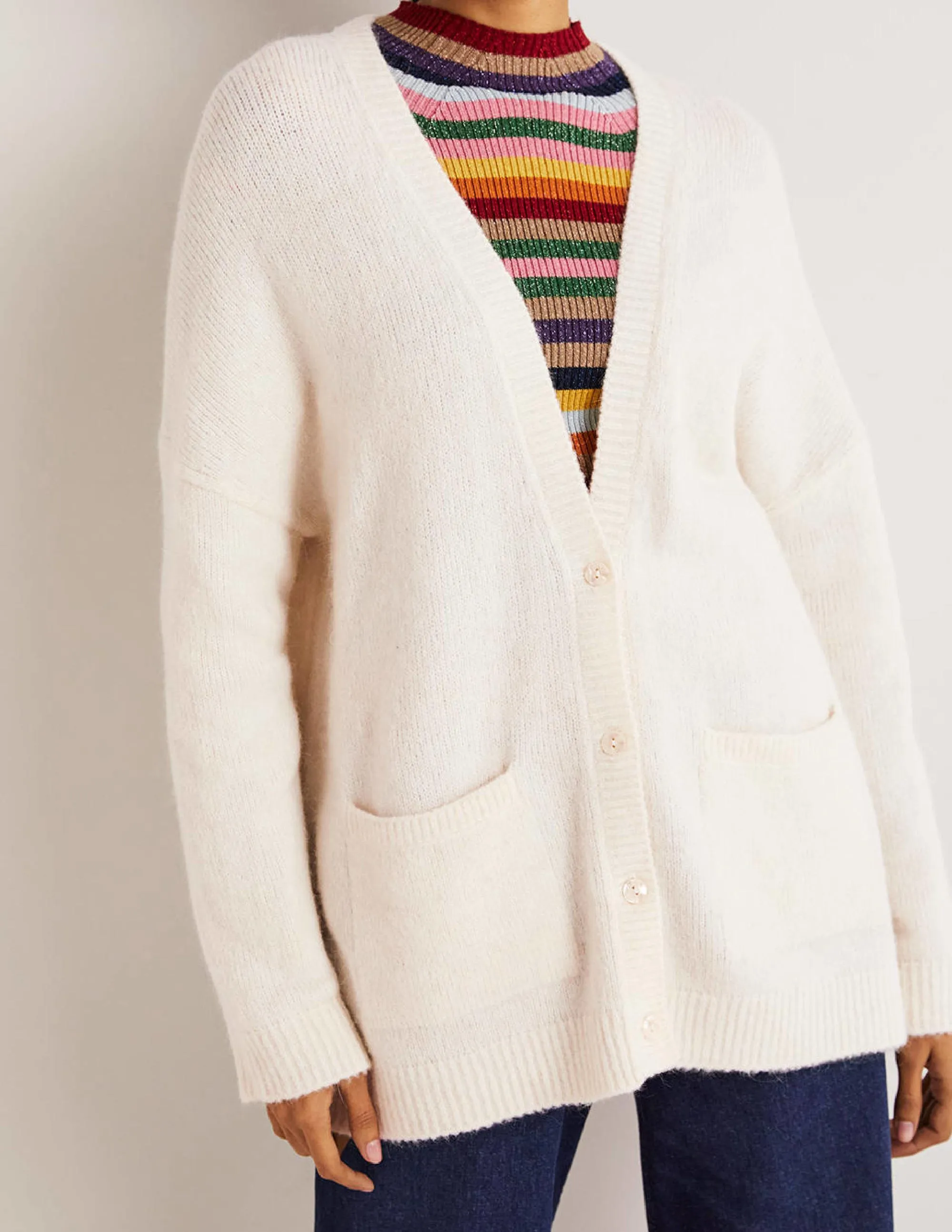 Long Fluffy Cardigan-Ivory