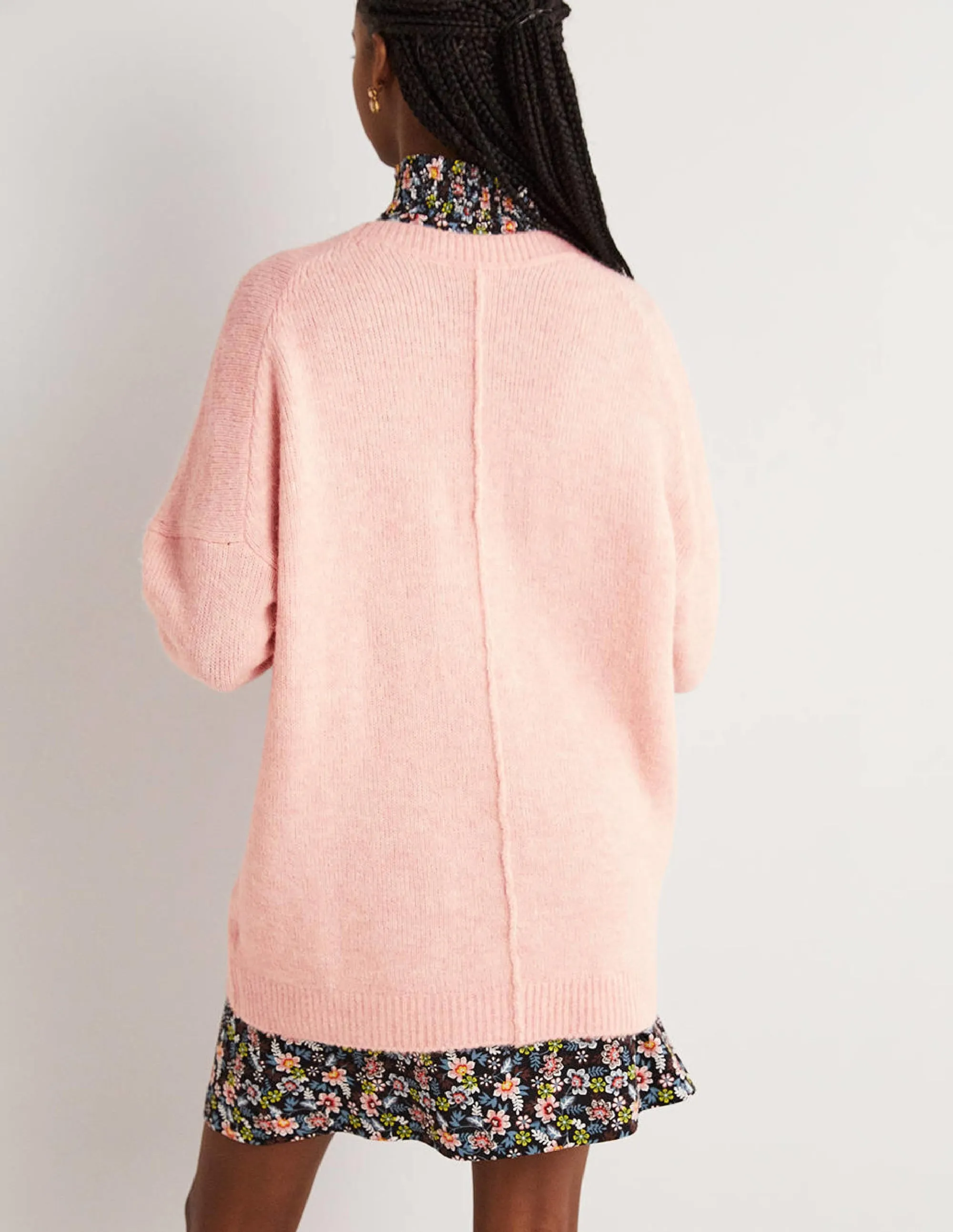 Long Fluffy Cardigan-Pink Frosting