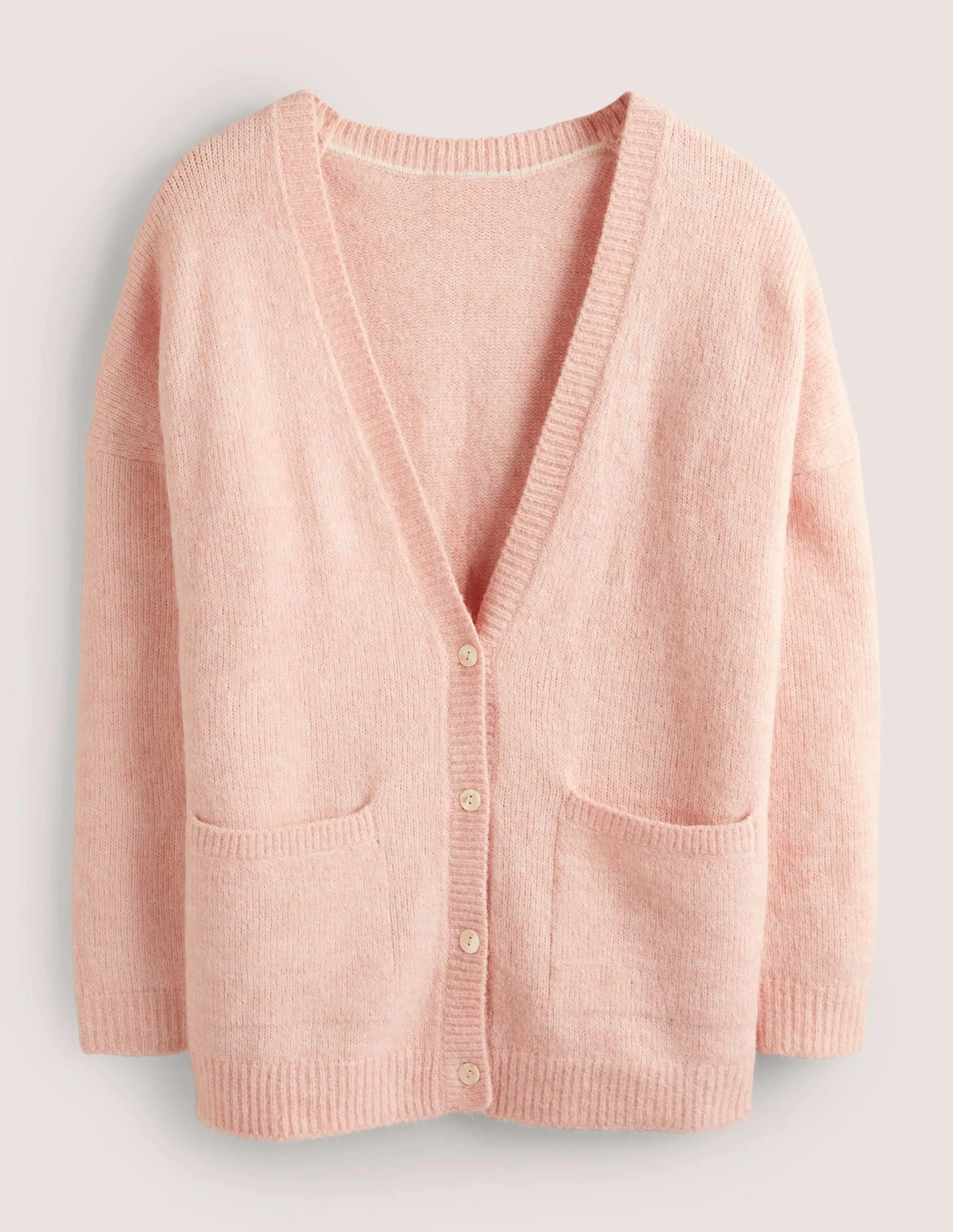 Long Fluffy Cardigan-Pink Frosting