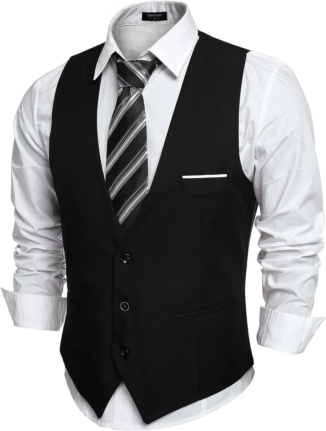 Men's Beige Sleeveless Formal Slim Fit Suit Vest