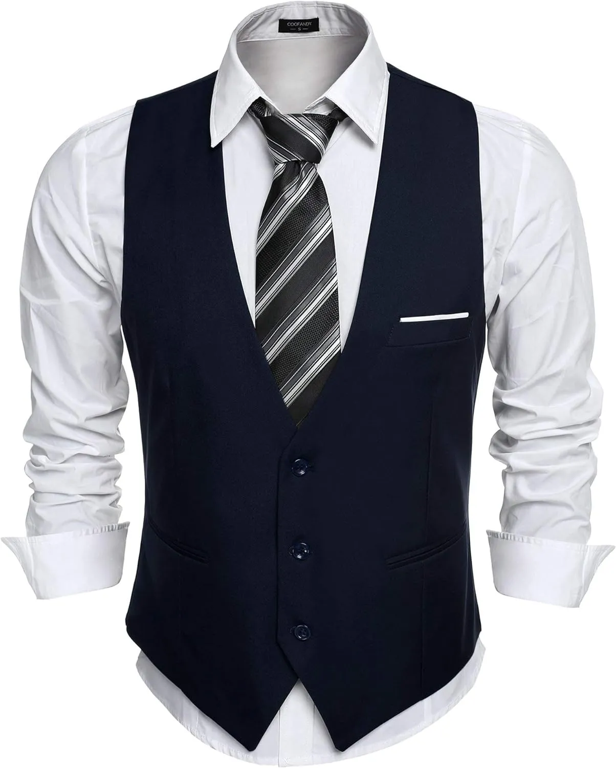 Men's Beige Sleeveless Formal Slim Fit Suit Vest