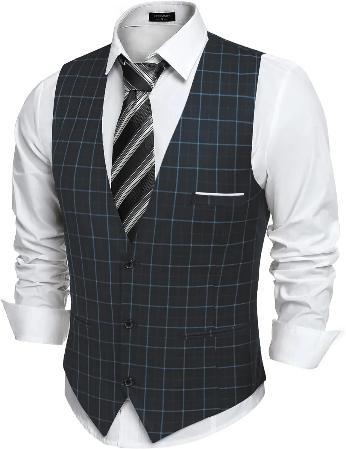 Men's Beige Sleeveless Formal Slim Fit Suit Vest