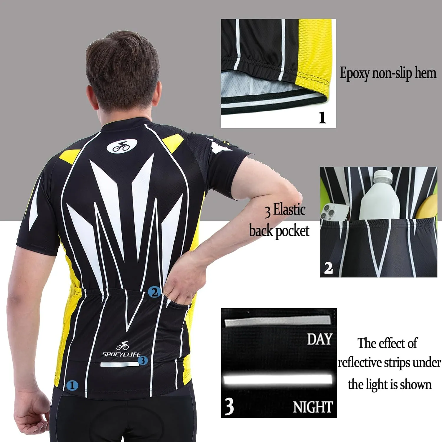 Men's Cycling Clothing Set - Jersey, Bib Shorts with 3D Padded Shirt