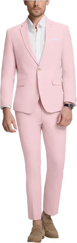 Mens Suit Slim Fit 2 Piece Suits for Men Formal Suit Jacket Pants Business Casual Suits Wedding Prom Tuxedos