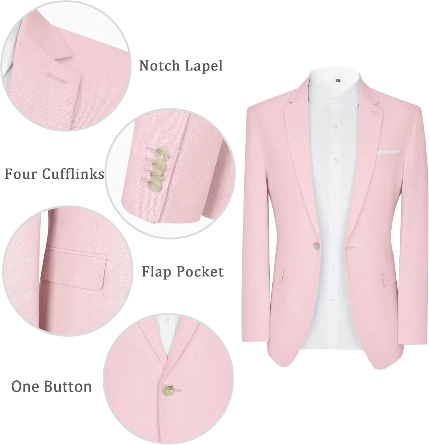 Mens Suit Slim Fit 2 Piece Suits for Men Formal Suit Jacket Pants Business Casual Suits Wedding Prom Tuxedos