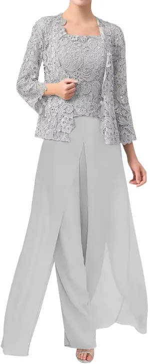 Mother of The Bride Pants Suits Formal Dresses Outfit Set Evening Gowns for Women Mother of The Groom Dresses