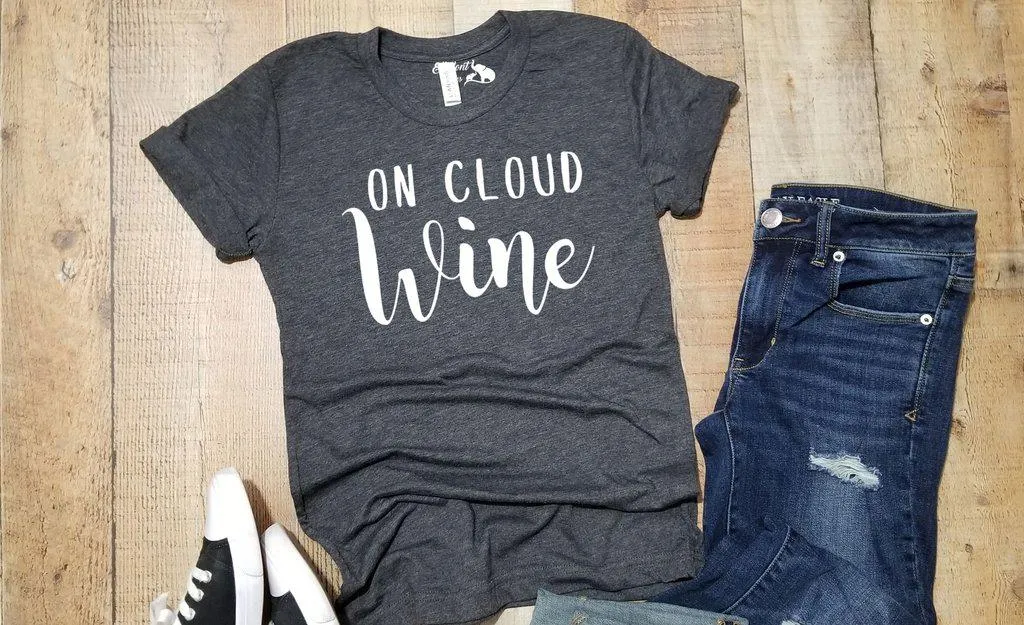 On Cloud Nine | On Cloud Wine Bachelorette Party Bridal Wedding Party Shirts