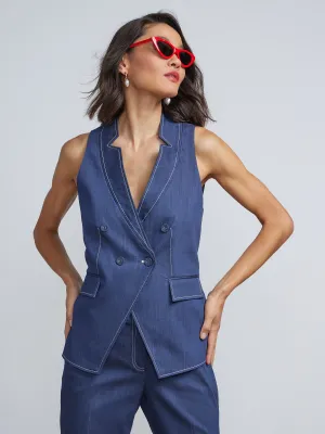 Paige Sleeveless Double-Breasted Vest