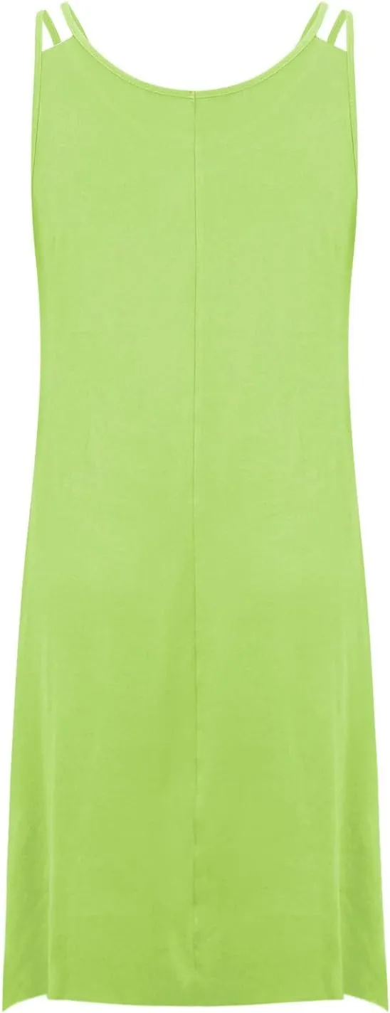Plus Size Dresses for Curvy Women Summer Scoop Neck Sleeveless Asymmetrical Hem Sundress Flowy Midi Cami Dress