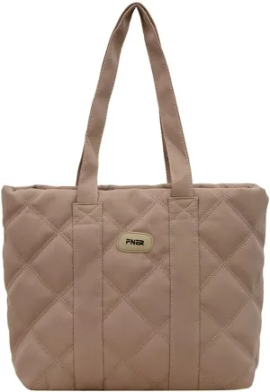 Puffer Tote Bag for Women Trendy Nylon Shoulder Bag Quilted Hobo Bag Slouchy Top Handle Handbag Purse