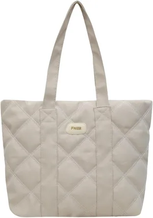 Puffer Tote Bag for Women Trendy Nylon Shoulder Bag Quilted Hobo Bag Slouchy Top Handle Handbag Purse