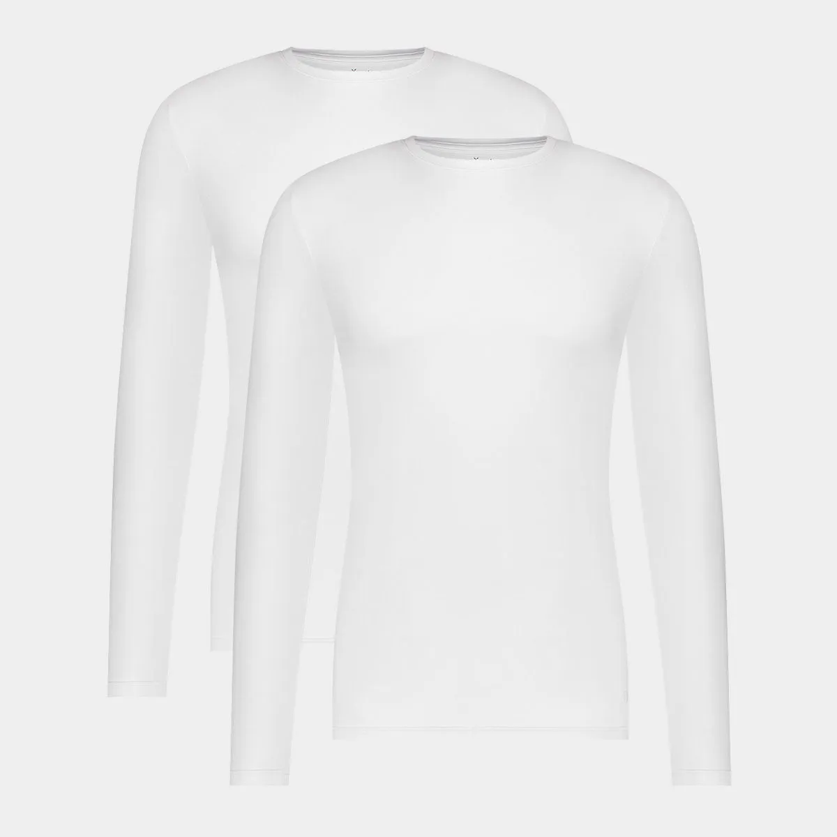 Ralph bambus langærmet T-shirt med rund hals - Hvid 2 pak
