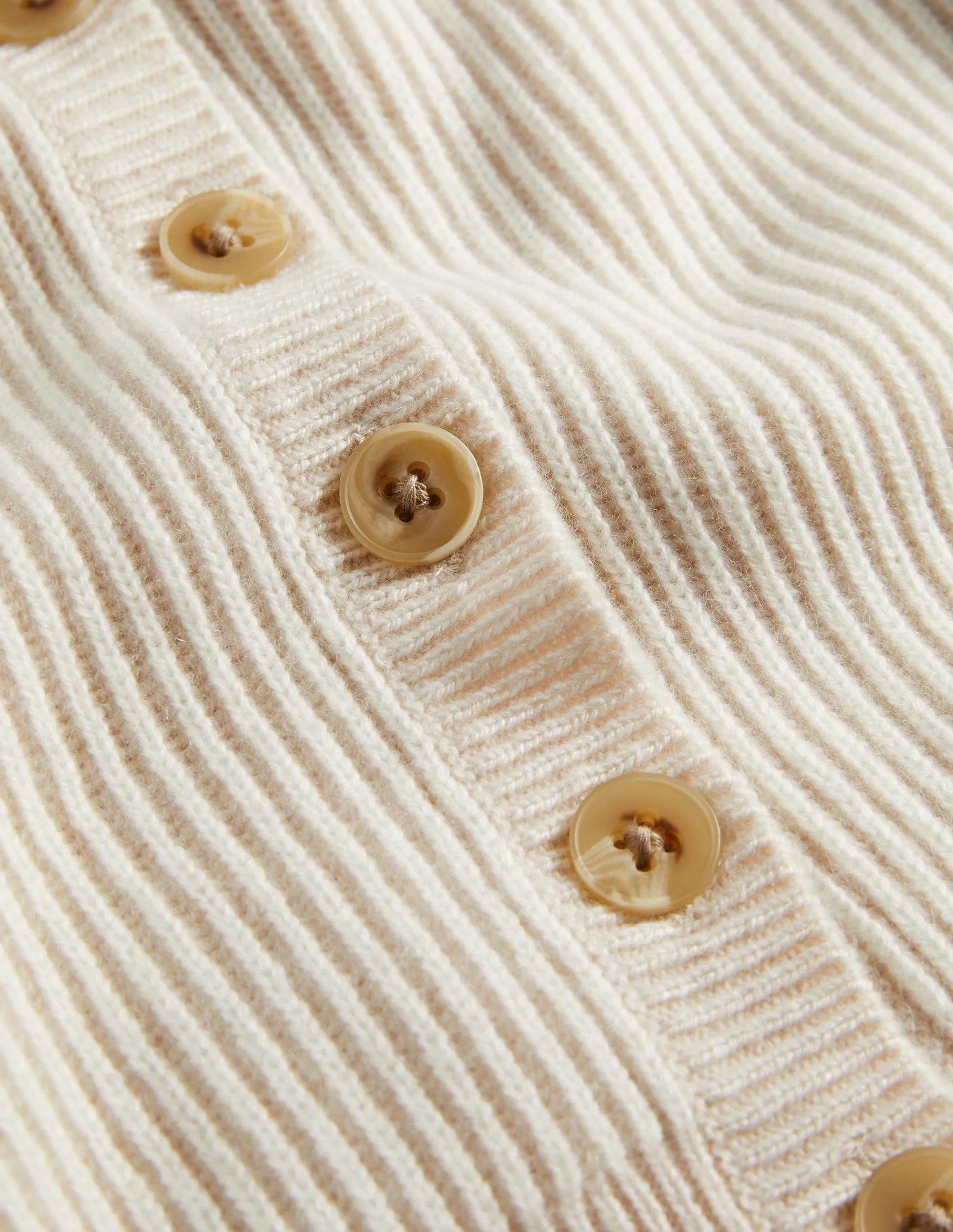 Ribbed Knit Cashmere Cardigan-Rope