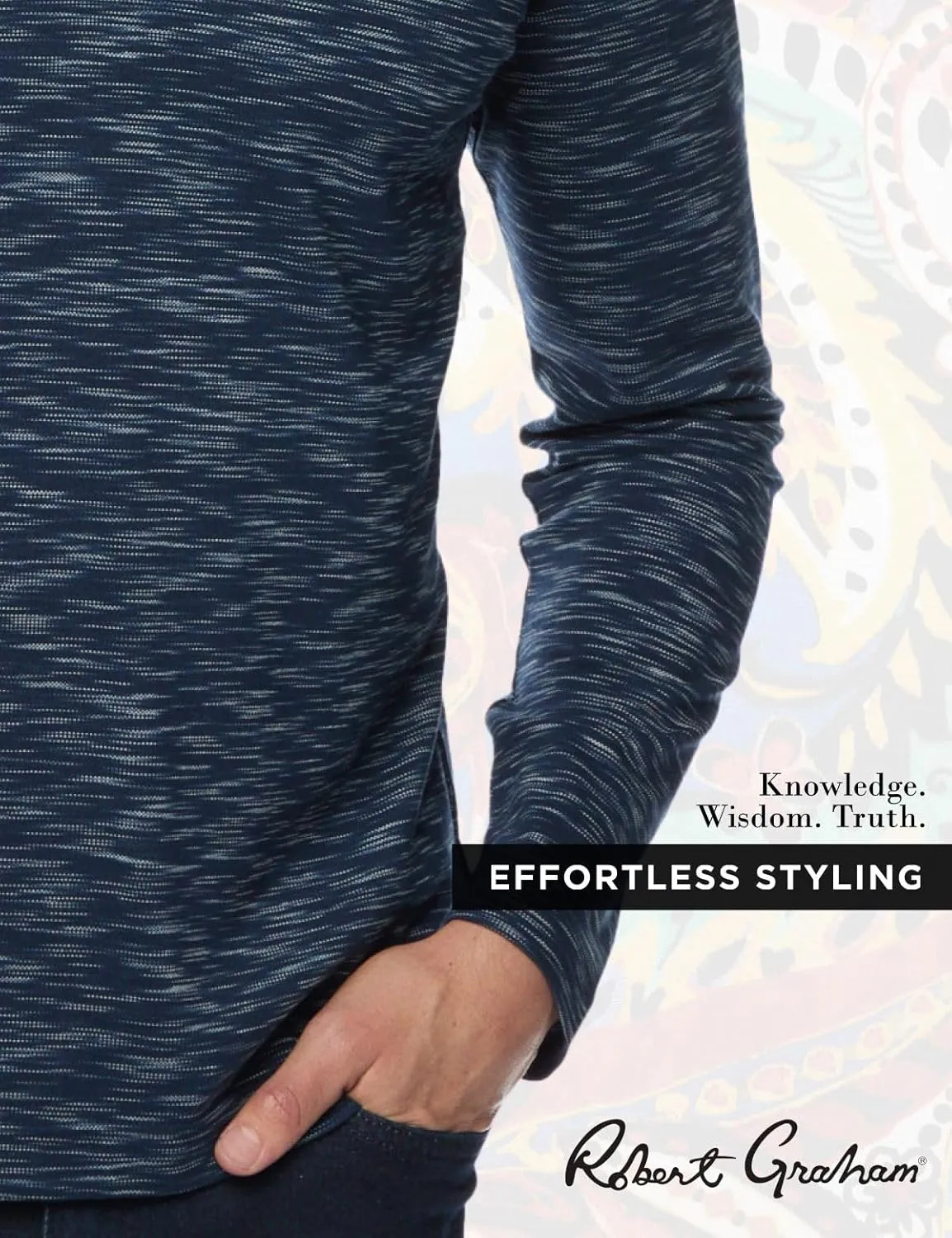 Robert Graham Men's Thales Long Sleeve Knit Polo Shirt