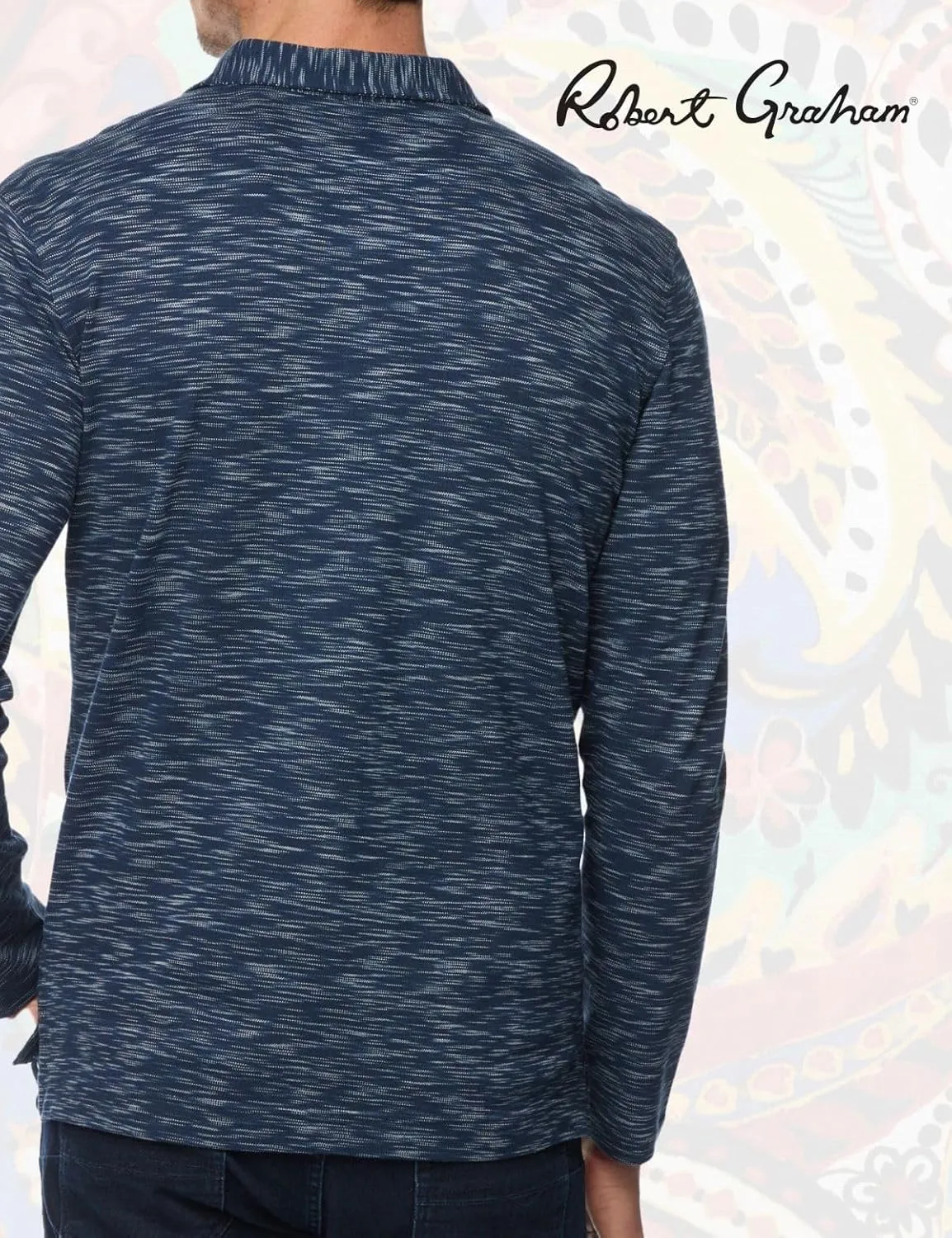 Robert Graham Men's Thales Long Sleeve Knit Polo Shirt