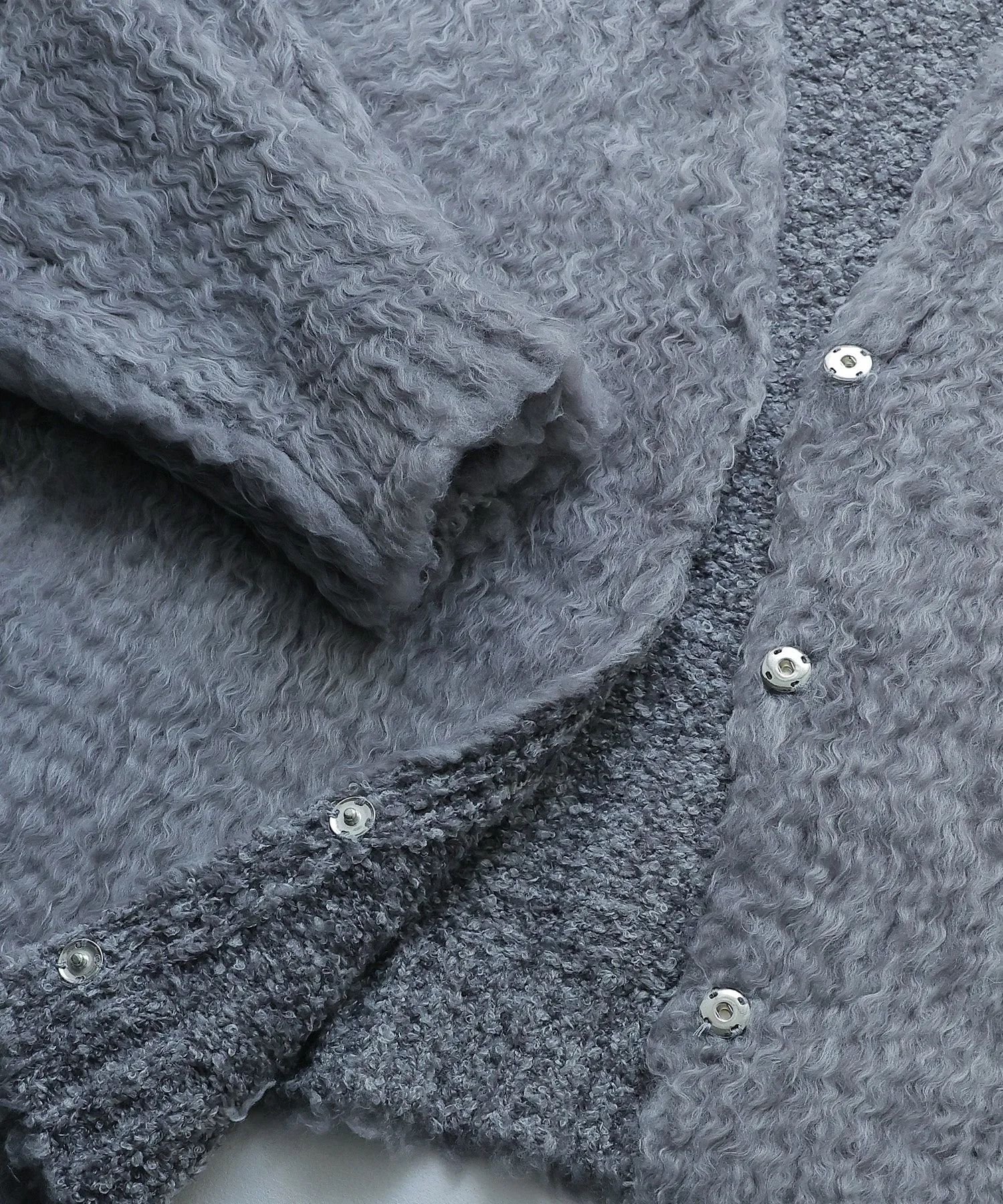 Shaggy knit v-neck cardigan