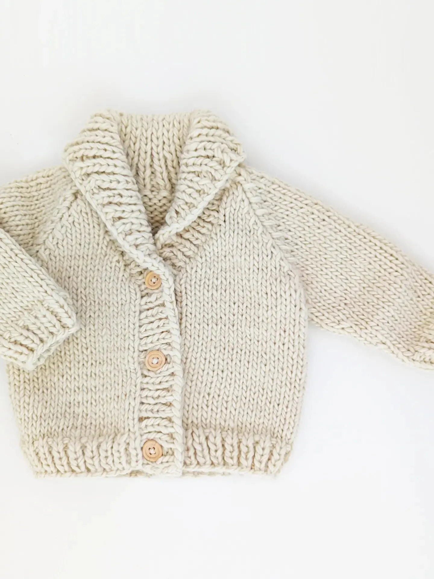 Shaw Collar Cardigan in Natural