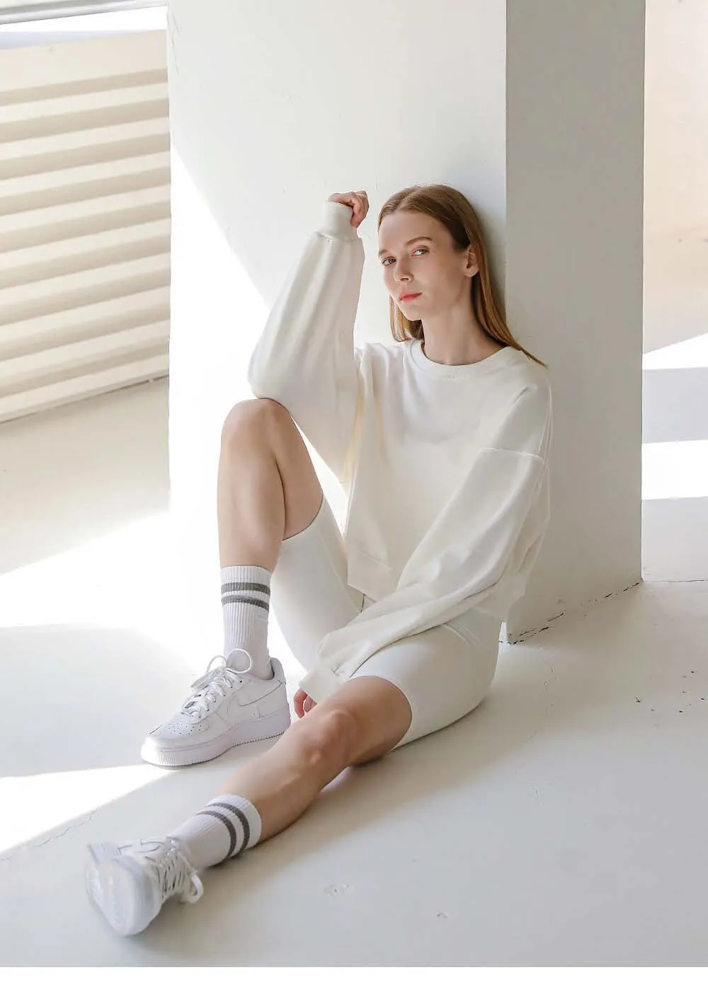 Short Sweaters Women Clothing Spring Autumn Long Sleeve round Neck Pullover Casual Yoga Clothes Sexy Fitness Sports Top
