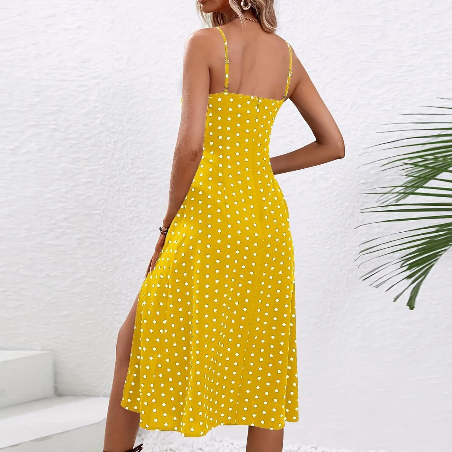 Spaghetti Strap Midi Dresses for Women Sexy Elegant Side Slit Prom Dresses Summer Slim Fit Sexy A Line Beach Dress