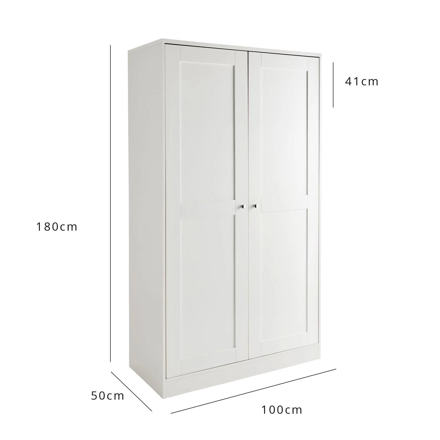 Stevie Wardrobe & Drawers Set - White
