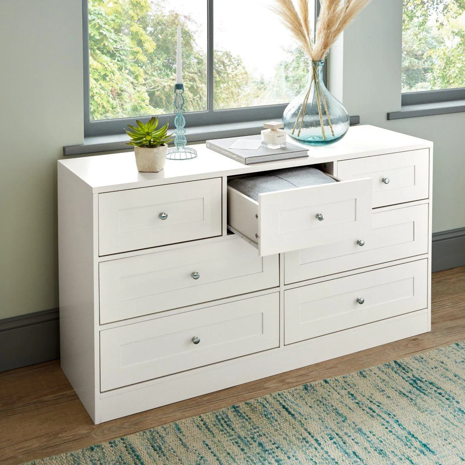 Stevie Wardrobe & Drawers Set - White