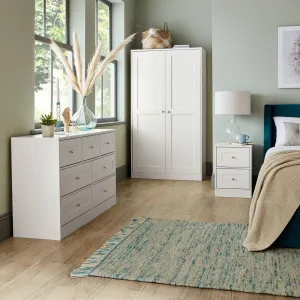 Stevie Wardrobe & Drawers Set - White