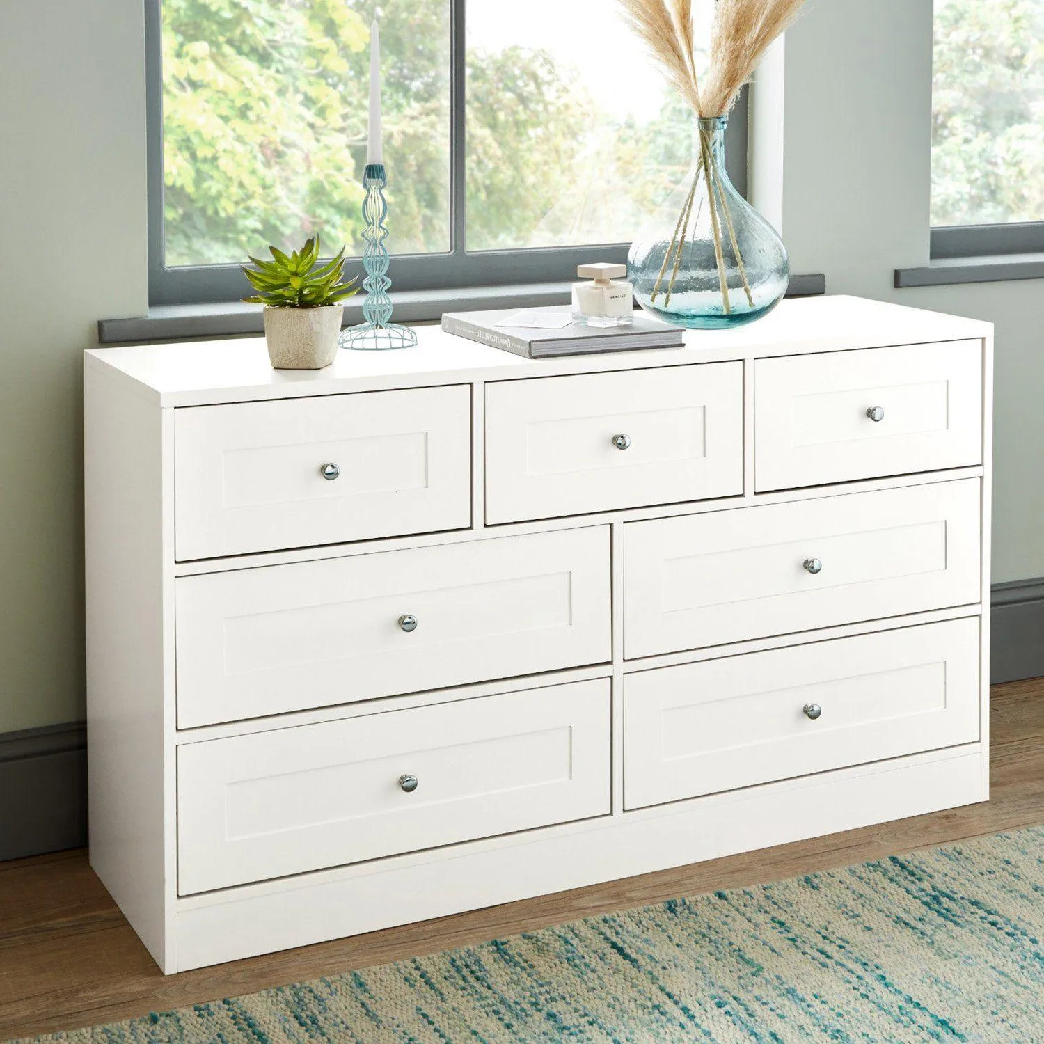 Stevie Wardrobe & Drawers Set - White