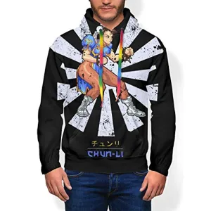 Street Fighter Hoodie - Chun Li 3D Print Pullover with Pockets