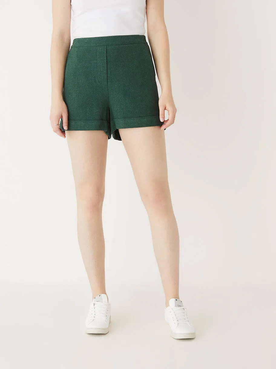 The Annie Linen Short in Dark Green