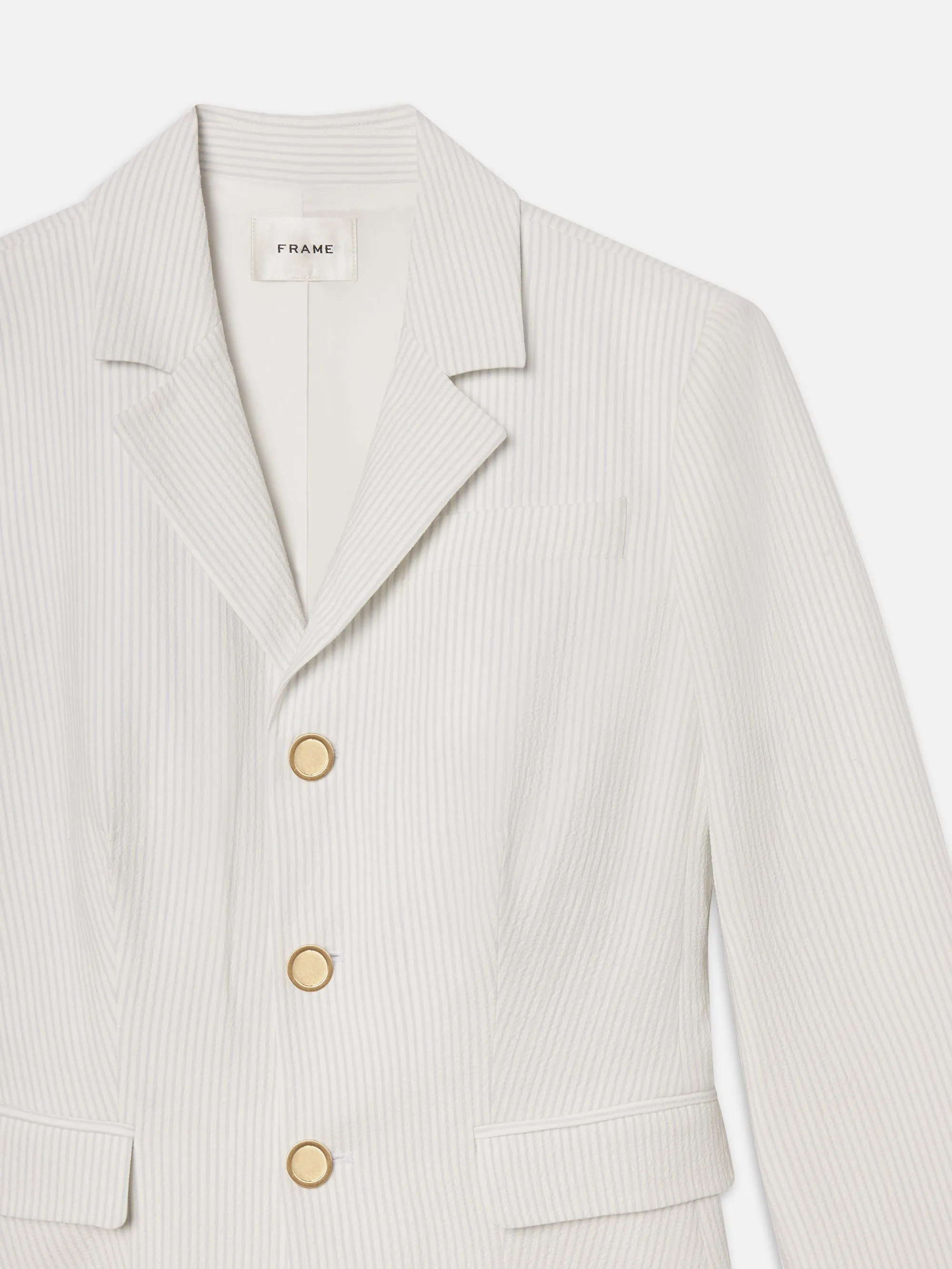 The Seersucker Smart Blazer -- Light Chambray Multi