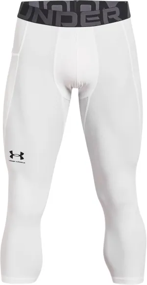 Under Armour Men's Armour HeatGear 3/4 Leggings , White (100)/Black, Small