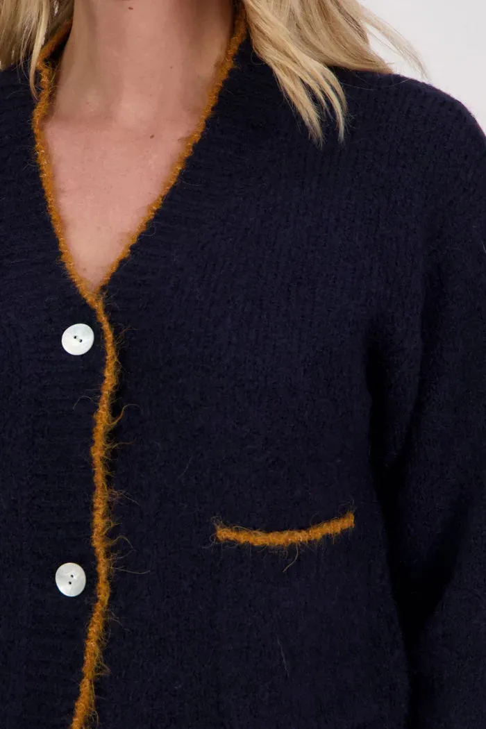 Valentino Cardigan / Ink/Tan