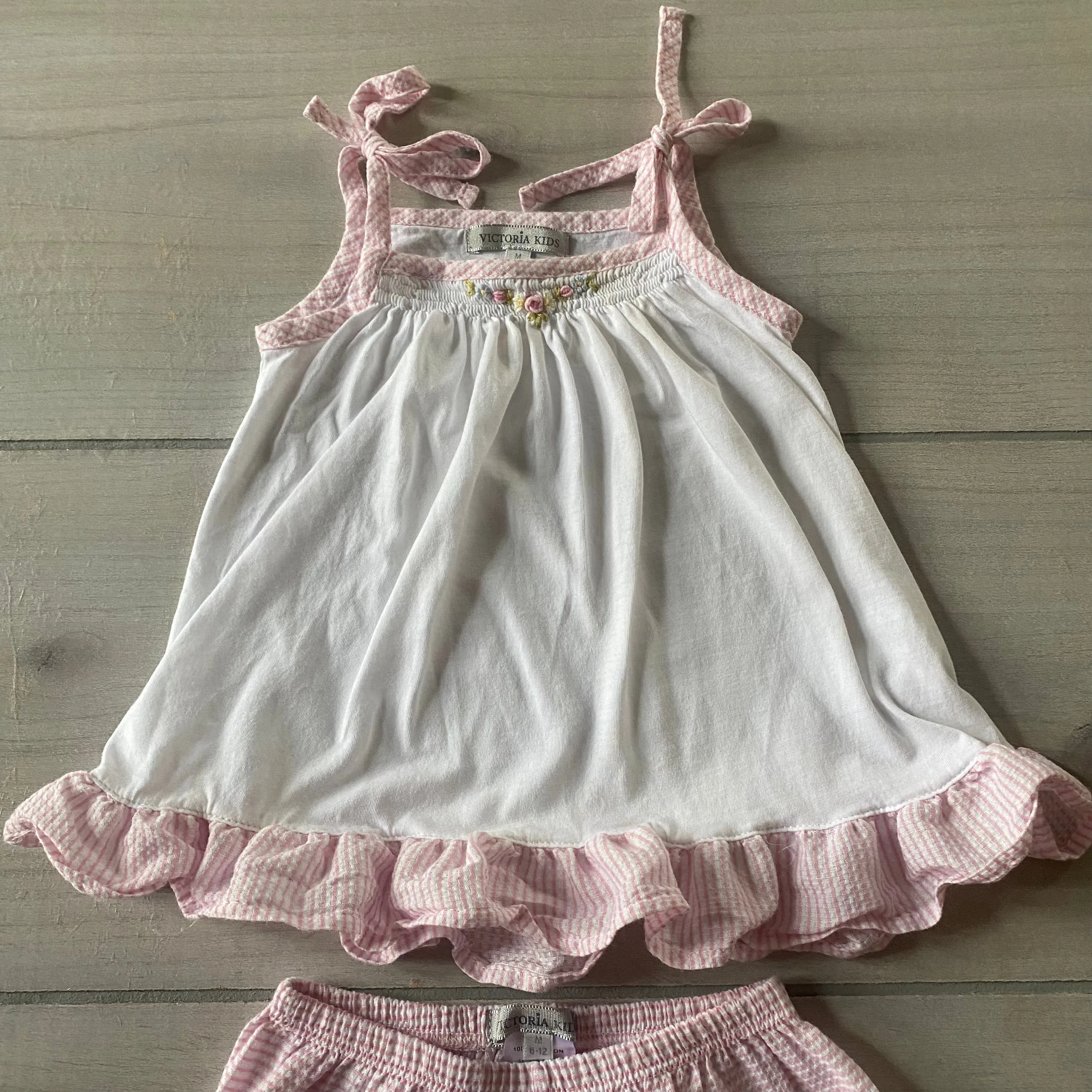 Victoria Kids Cotton Smocked Outfit