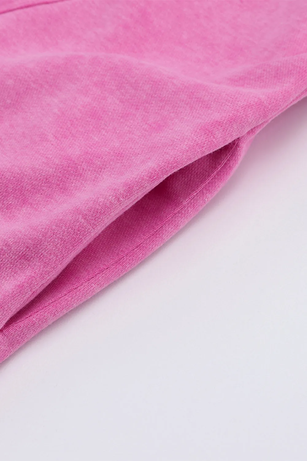 Womens Pink Fashion Sweater Exposed Seam Twist Open Back Oversized Sweatshirt