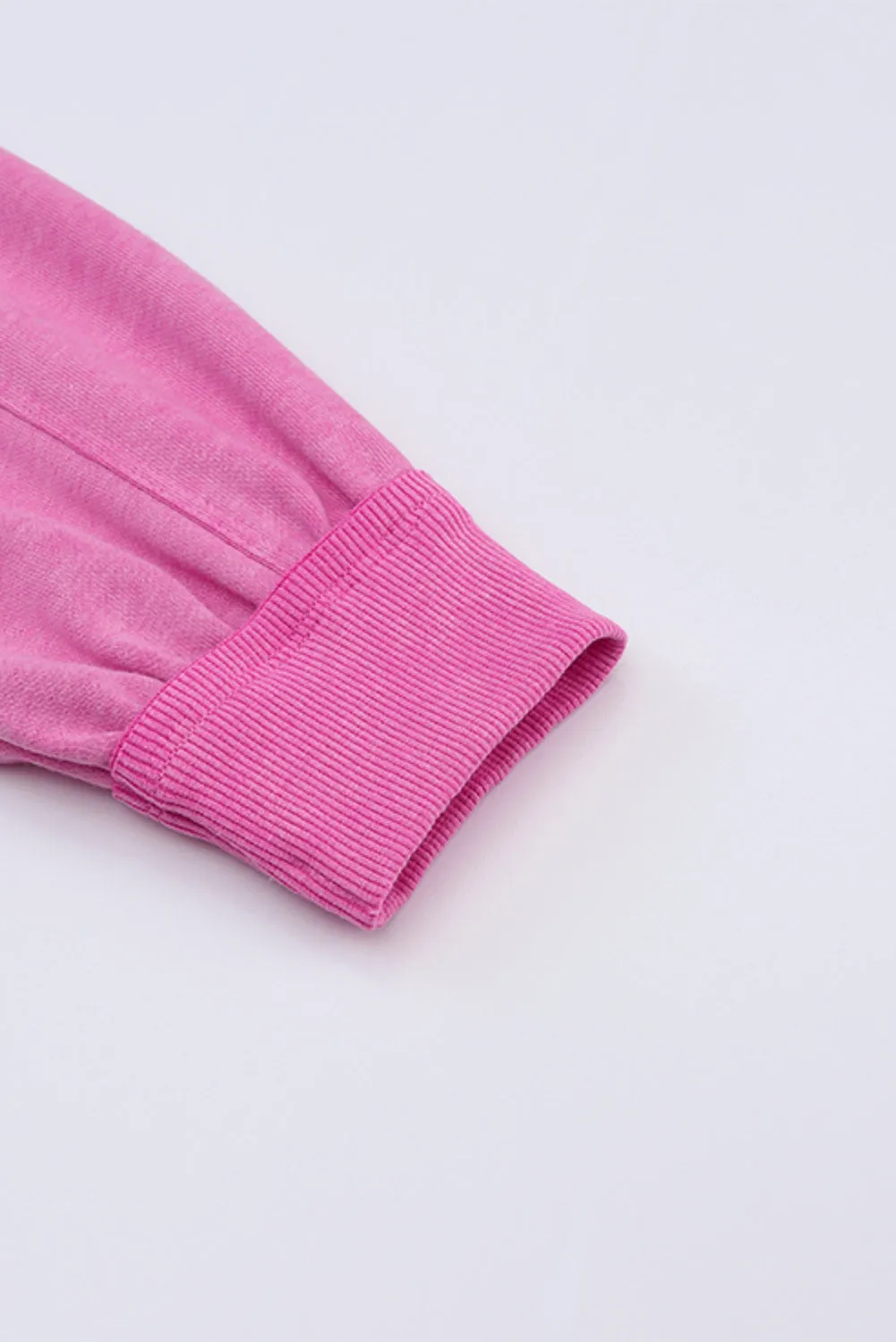 Womens Pink Fashion Sweater Exposed Seam Twist Open Back Oversized Sweatshirt