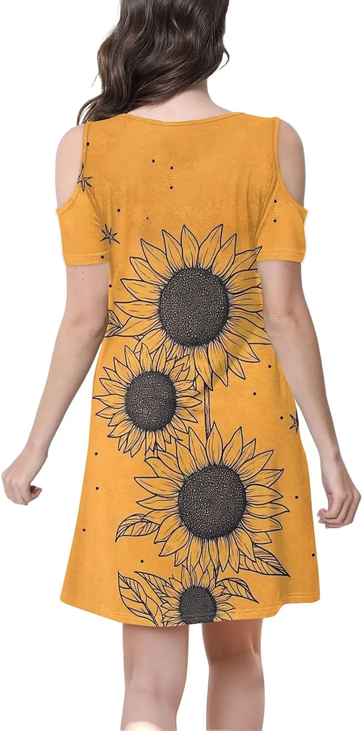 Women's Summer Casual Trendy Sleeveless Halter Striped Polka Dot Floral Print Midi Dress 2025 with Pockets, S-3XL