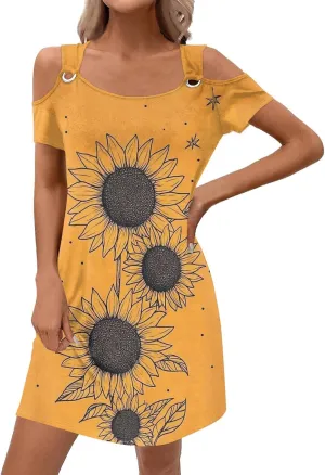 Women's Summer Casual Trendy Sleeveless Halter Striped Polka Dot Floral Print Midi Dress 2025 with Pockets, S-3XL