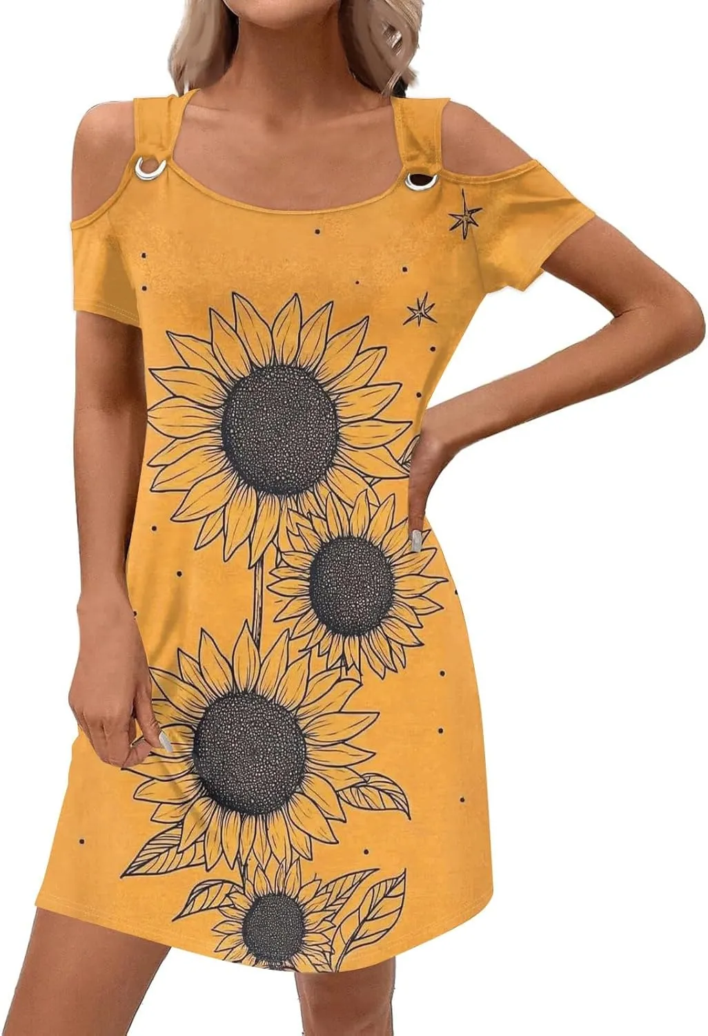 Women's Summer Casual Trendy Sleeveless Halter Striped Polka Dot Floral Print Midi Dress 2025 with Pockets, S-3XL