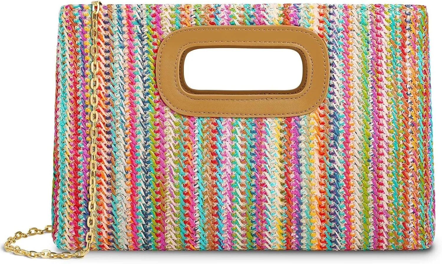 Woven Beach Shoulder Crossbody Raffia Handbag Raffia Vacation Tote Straw Purse Top Handle Clutch for Vacation